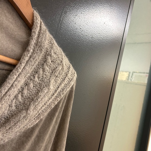 NU Denmark L Tan Cowl Neck Dress with Relaxed Fit- wool blend/collar angora/wool - Picture 5 of 13